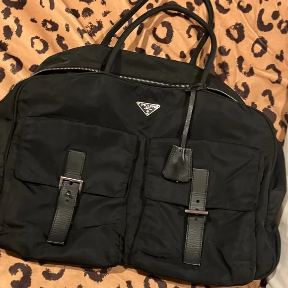 Prada Black Nylon Handbag with keys and lock - Picture 2 of 5